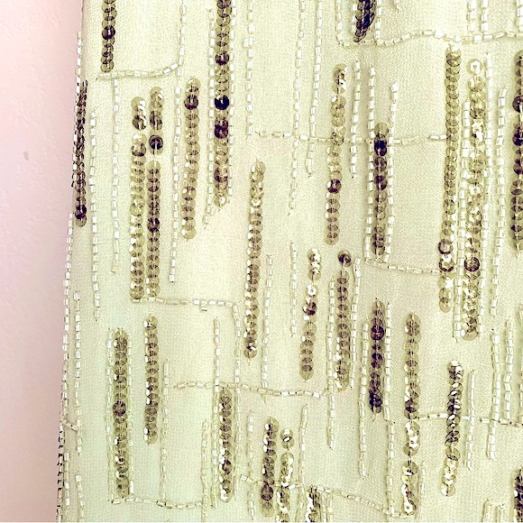 MAC DUGGAL Dress Size 14 Cocktail Gown Sequin Green Beaded Midi Sage Green NEW - Picture 10 of 15